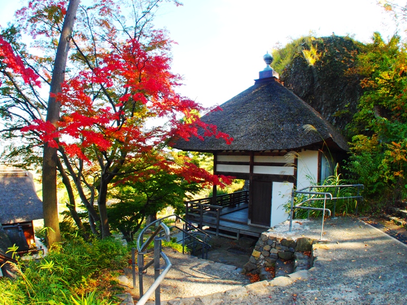 信州千曲市姨捨田毎の月長楽寺紅葉