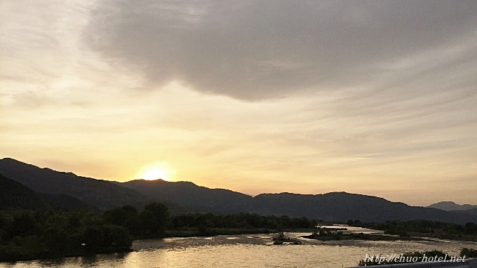 千曲川夕焼け夕景戸倉上山田温泉