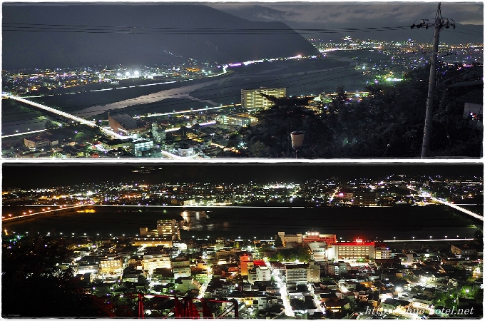 戸倉上山田温泉夜景城泉山観音寺