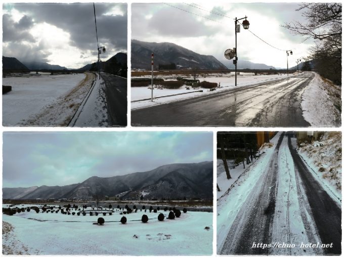 戸倉上山田温泉積雪道路状況