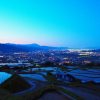 姨捨の棚田田毎の月善光寺平夜景