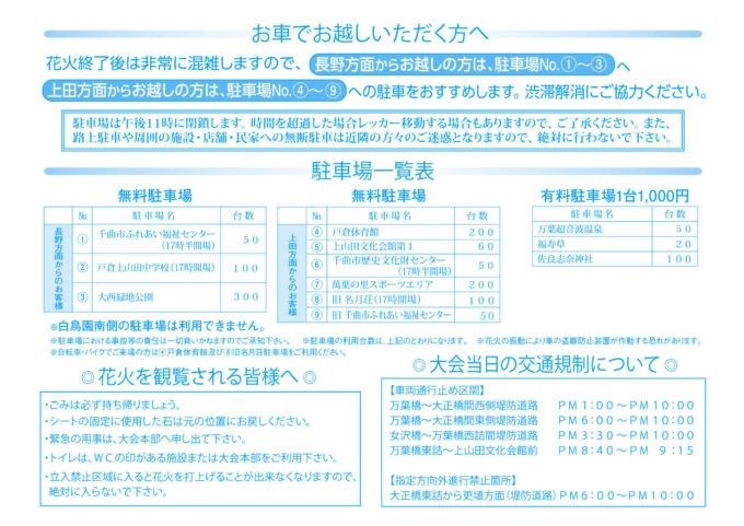 千曲川納涼大会戸倉花火大会マップ